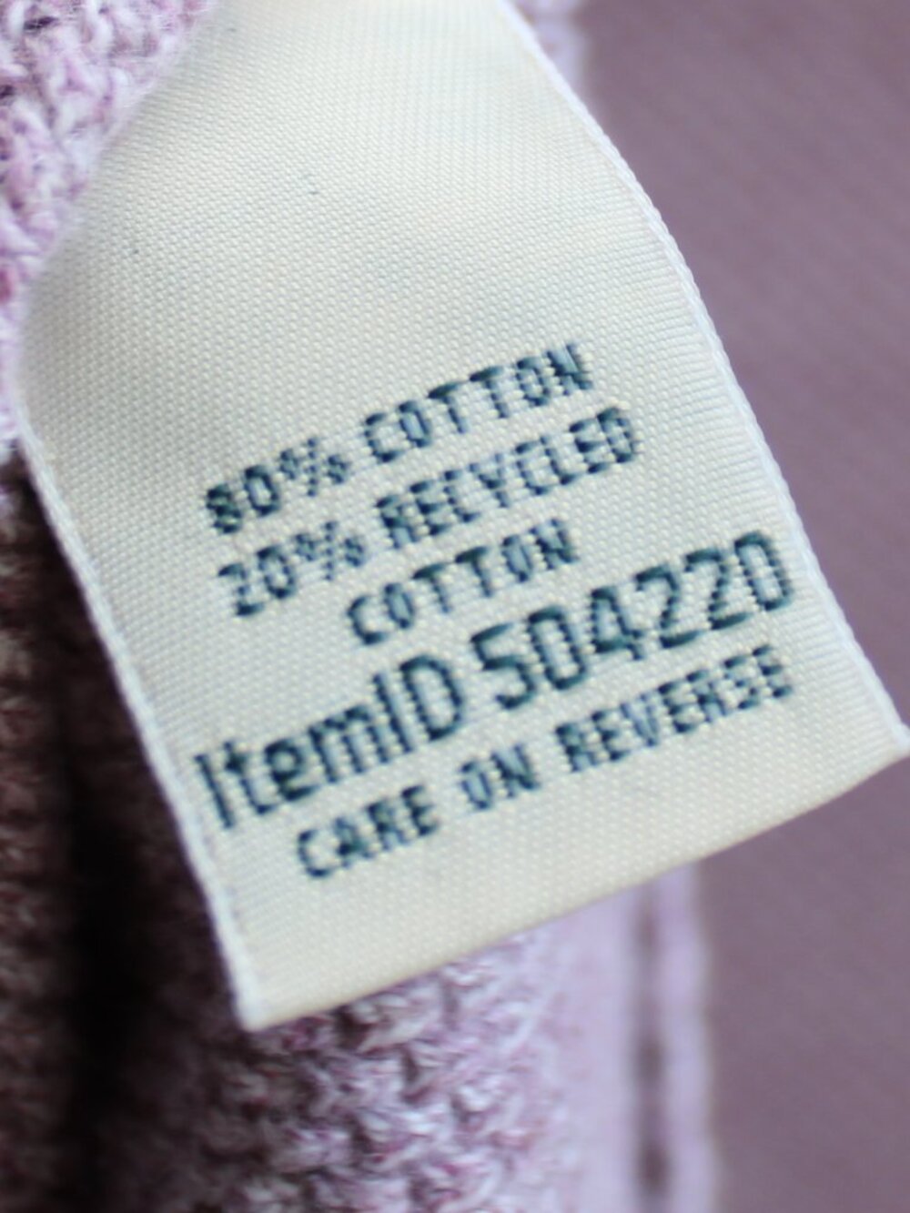 LL Bean Recycled Cotton Knit Rolled Scoop Neck Light Purple Sweater Size Medium - Picture 4 of 4